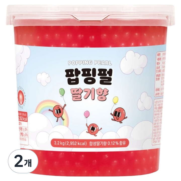 토핑스 팝핑펄 팝핑보바 딸기향, 3.2kg, 2개, 1개입