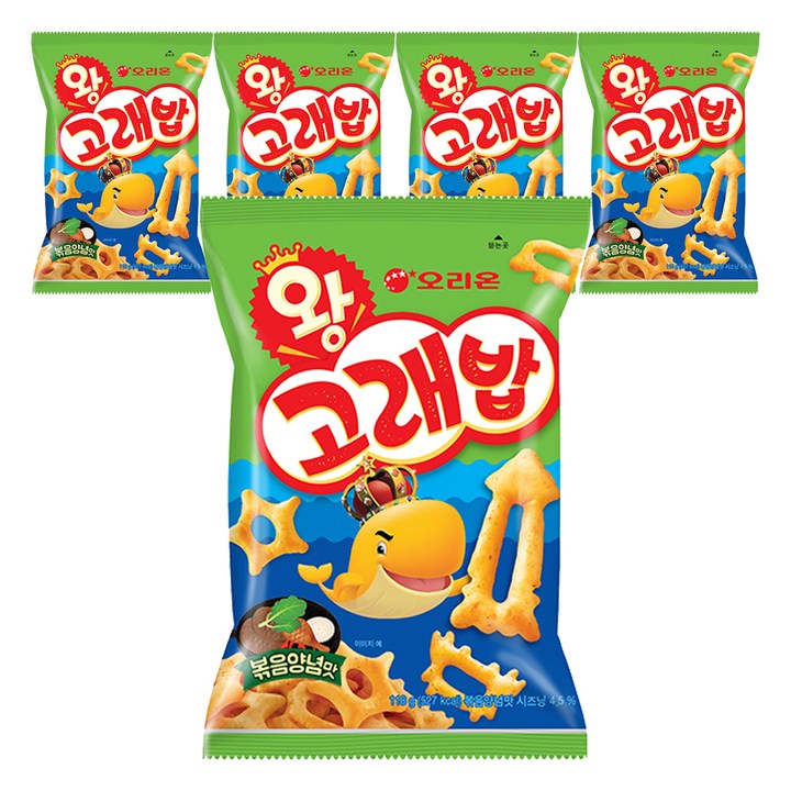 오리온 왕 고래밥 볶음양념맛, 118g, 5개