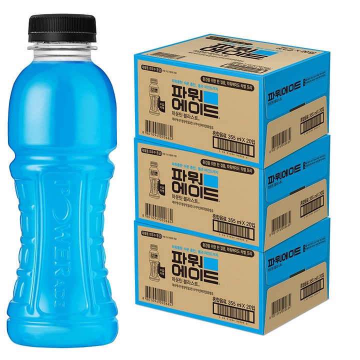파워에이드 마운틴블라스트 무라벨, 355ml, 60개