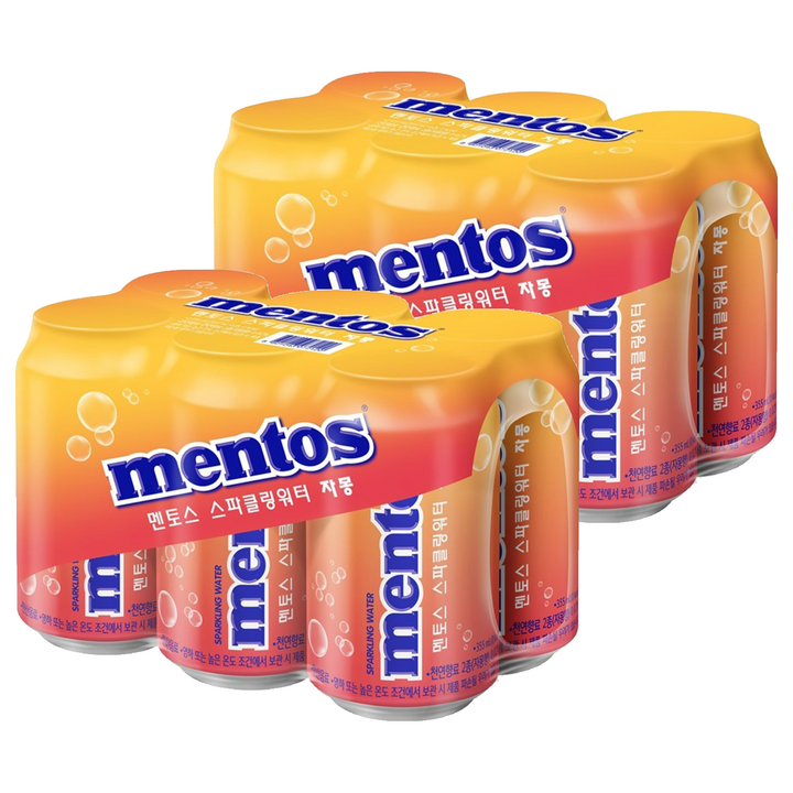 멘토스 스파클링 워터 자몽, 355ml, 12개