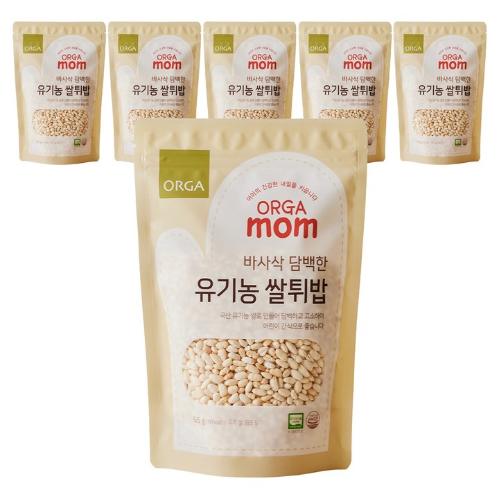 올가 유기농 쌀튀밥, 쌀, 6개, 65g