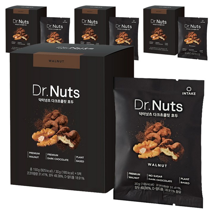 인테이크 닥터넛츠 다크초콜릿 호두, 150g, 4개