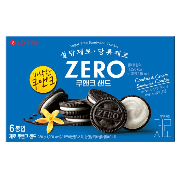 롯데제로 쿠앤크 샌드, 288g, 1개