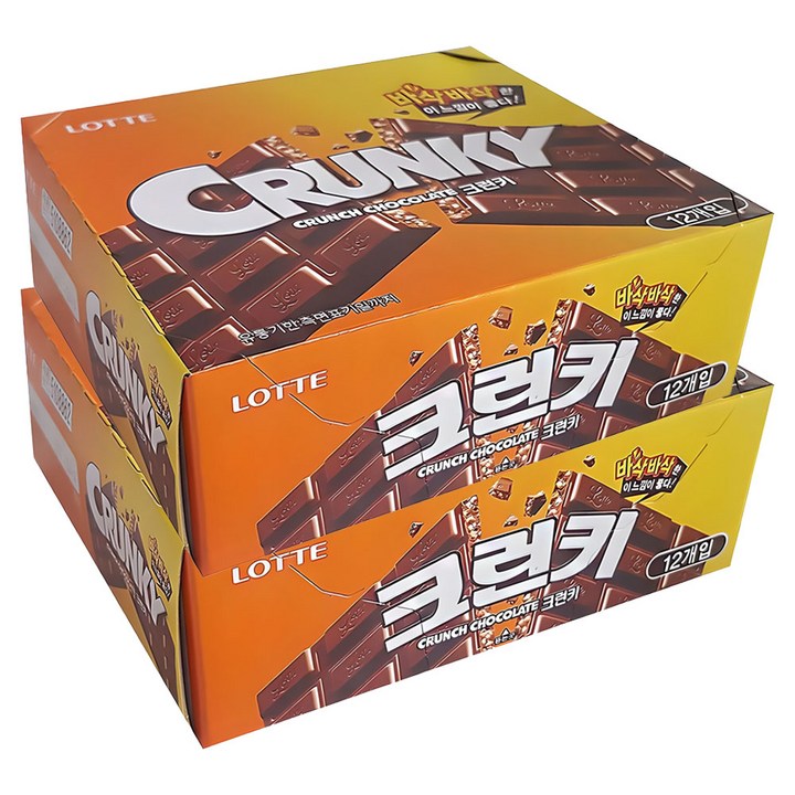 롯데제과 크런키 초콜릿, 34g, 24개