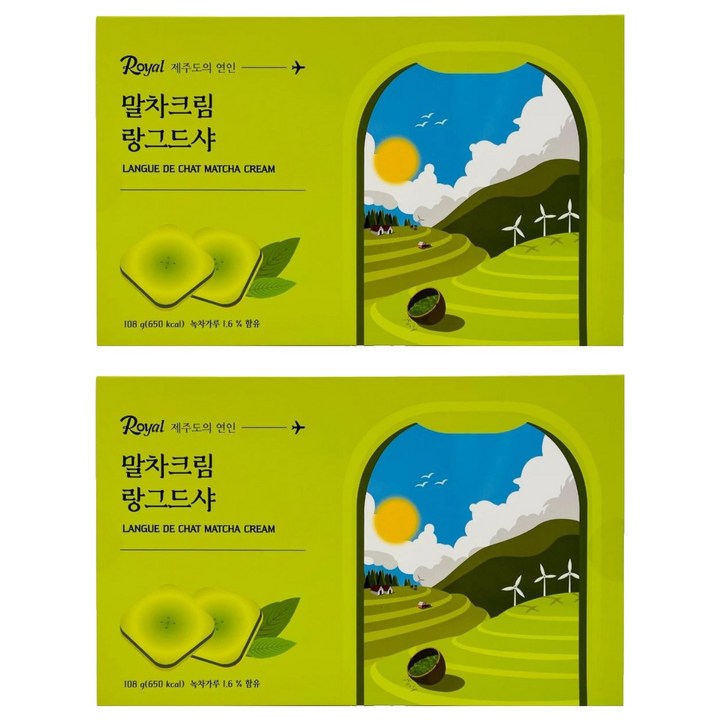 로얄제과 말차크림 랑그드샤 12p, 2개, 108g