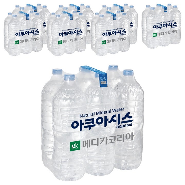아쿠아시스 먹는샘물 무라벨, 2L, 48개
