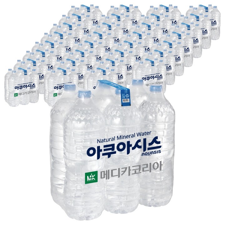 아쿠아시스 먹는샘물 무라벨, 2L, 300개