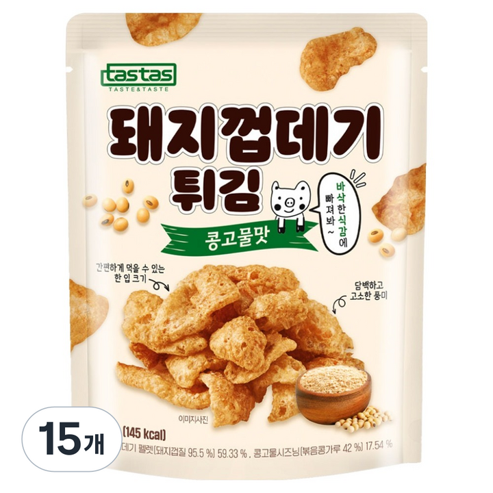 타스타스 돼지껍데기 튀김 콩고물맛, 15개, 30g