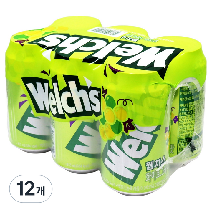 웰치스 화이트그레이프맛, 355ml, 12개