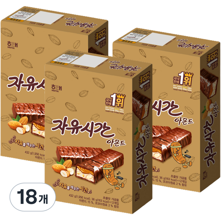자유시간 아몬드 12p, 432g, 18개