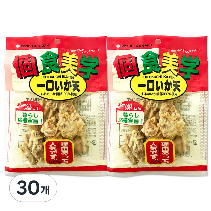 후지야혼텐 히토쿠치 이카텐 오징어 스낵, 34g, 30개