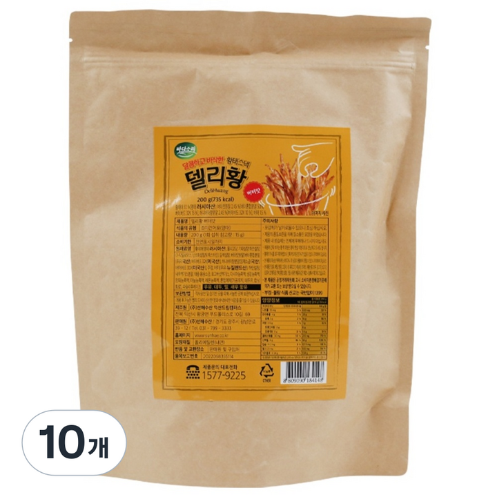 바다소리 델리황 황태스낵 버터맛, 200g, 10개