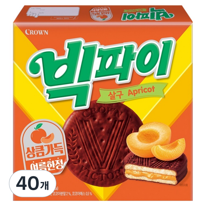 크라운 빅파이 살구, 324g, 40개