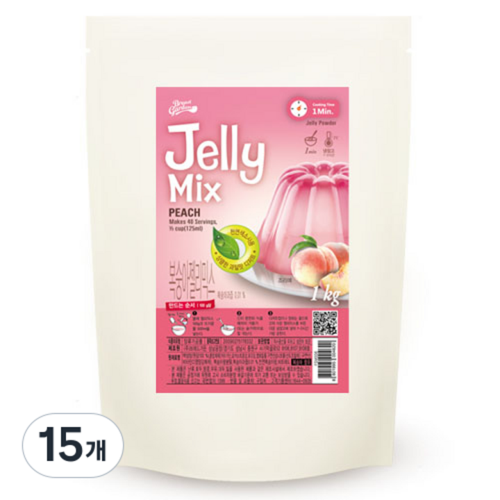 브레드가든 복숭아 젤리 만들기 믹스, 1kg, 15개