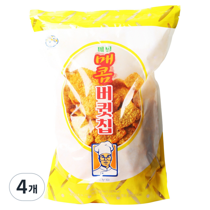버큇칩 매콤한맛, 280g, 4개