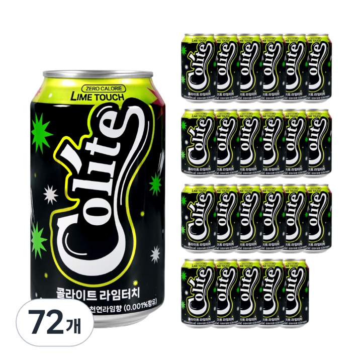 콜라이트 라임터치 제로콜라, 72개, 355ml