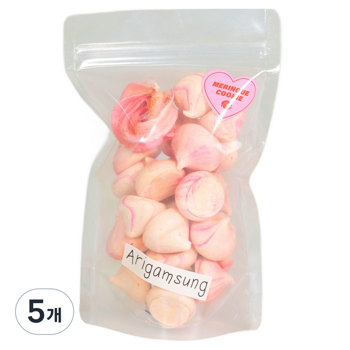 아리감성 지퍼팩형 딸기 머랭쿠키, 32g, 5개