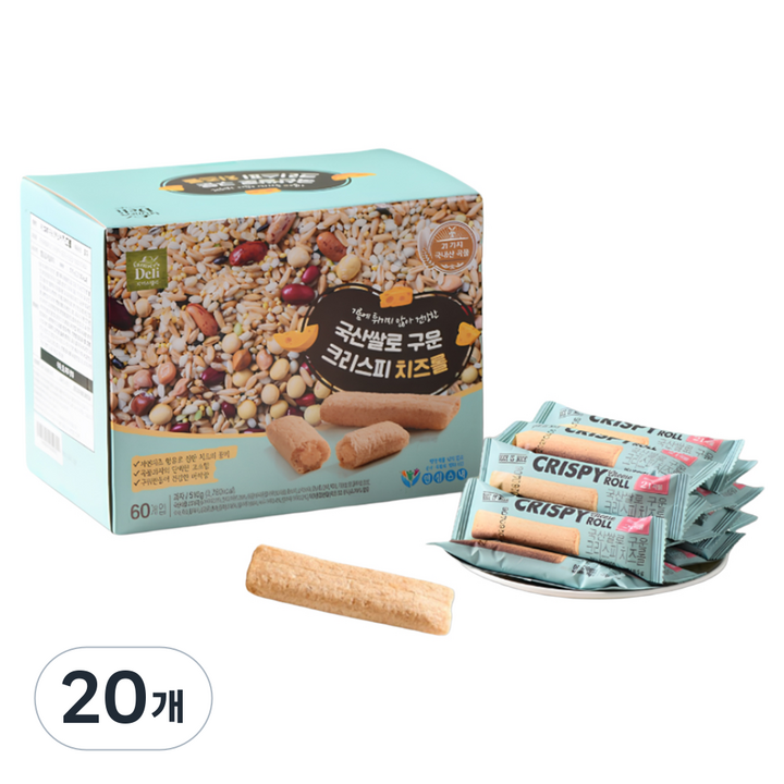 파머스델리 쌀로 구운 크리스피 치즈롤 60p, 510g, 20개