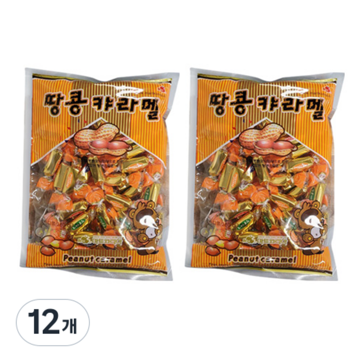 리소하우스 대용량 입가심 땅콩카라멜 사탕, 380g, 12개