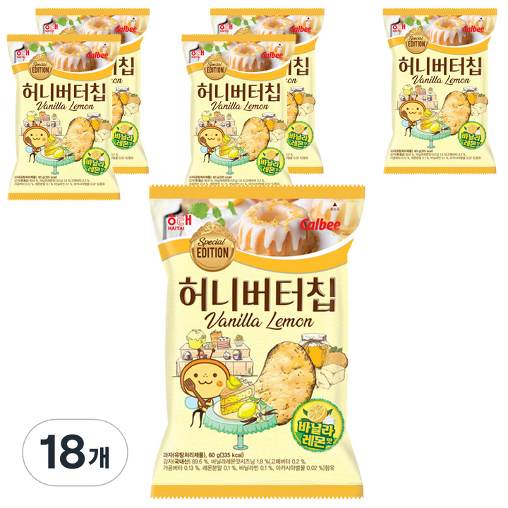 허니버터칩 바닐라레몬, 60g, 18개