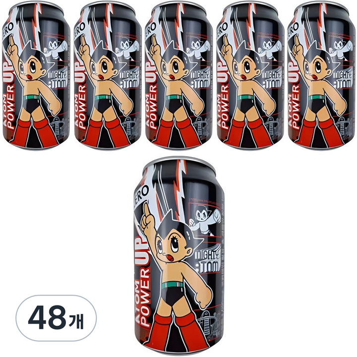 아톰 파워 업 에너지드링 제로 음료, 355ml, 48개