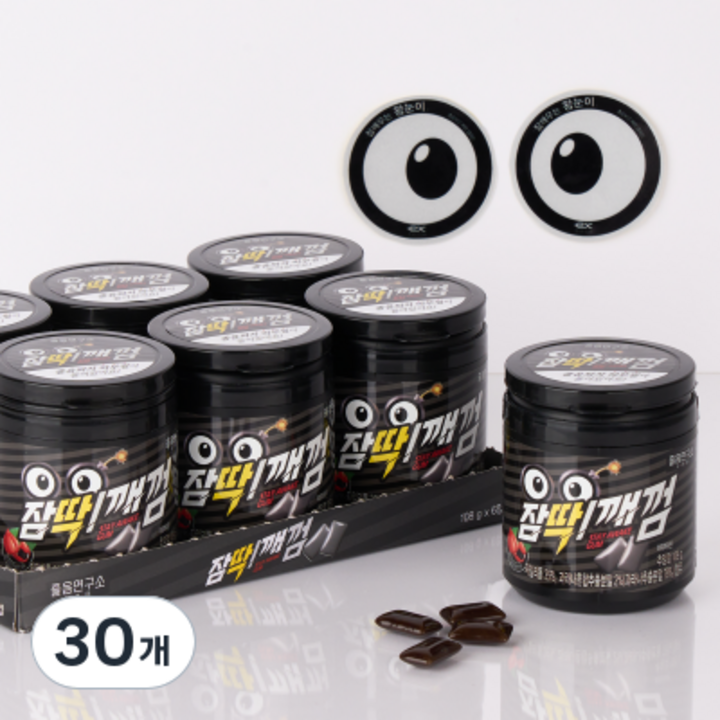 졸음연구소 잠딱깨 껌 + 왕눈이 띠부실, 30개, 108g