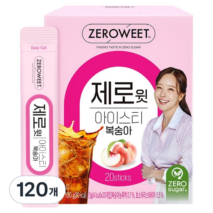 제로윗 아이스티 복숭아, 5g, 120개