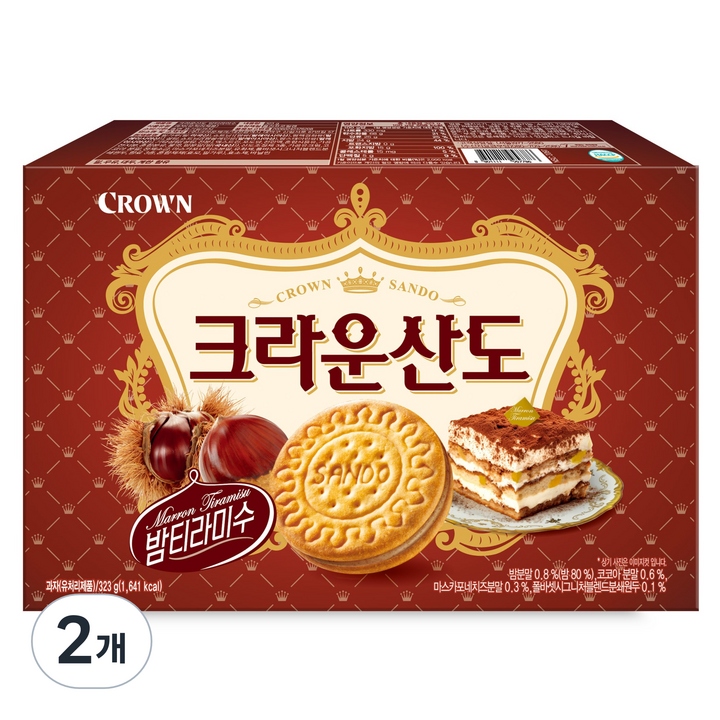 크라운산도 밤 티라미수, 323g, 2개