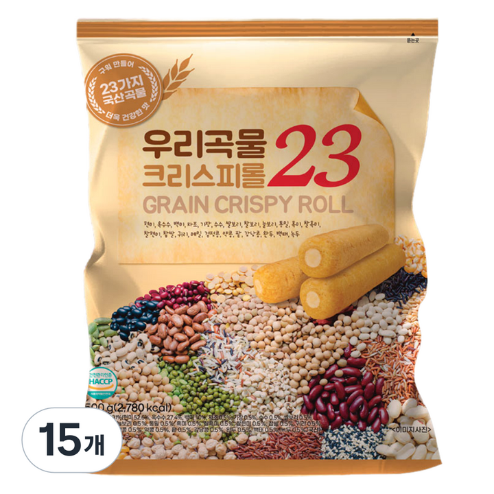 우리곡물 23 크리스피롤 곡물과자 치즈맛, 15개, 500g