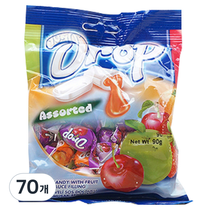 드롭 어소티드 츄잉캔디, 90g, 70개