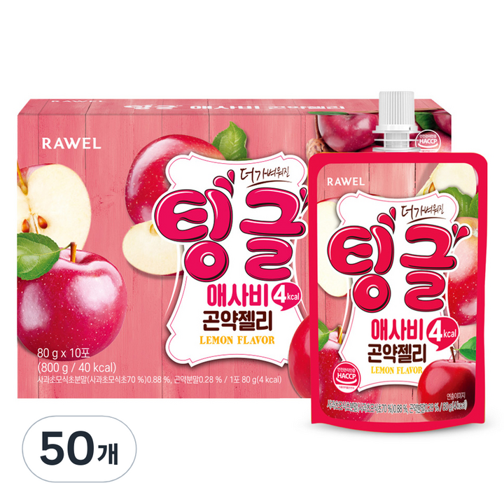 팅글 애사비 곤약젤리, 80g, 50개