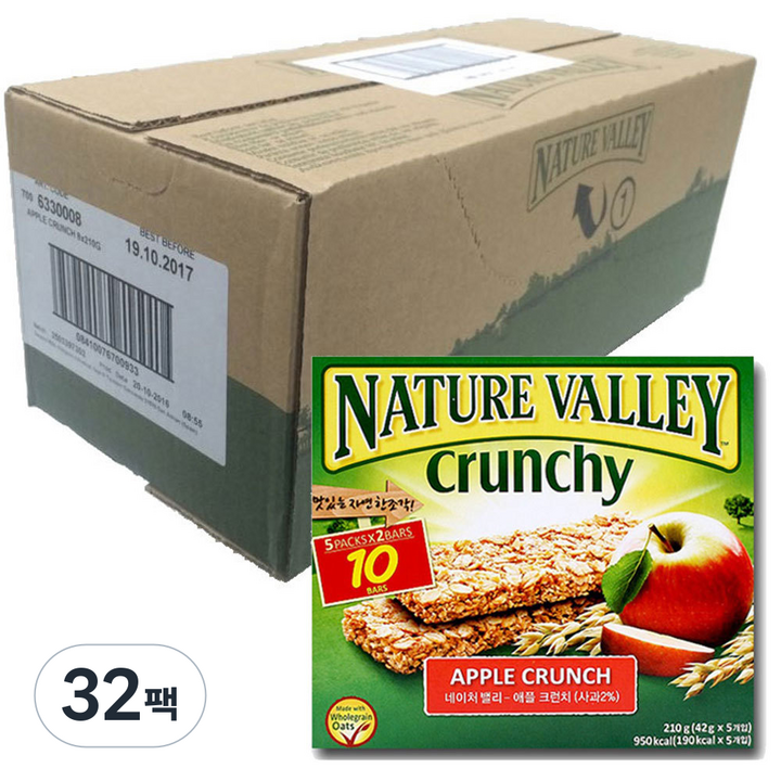 네이쳐밸리 애플크런치 그래놀라바, 210g, 32팩