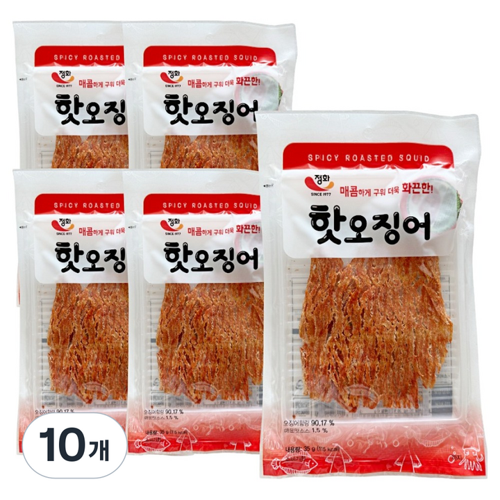 정화식품 어반티라노 핫오징어, 35g, 10개