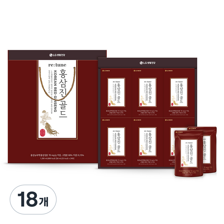 리튠 홍삼진 골드, 200ml, 18개