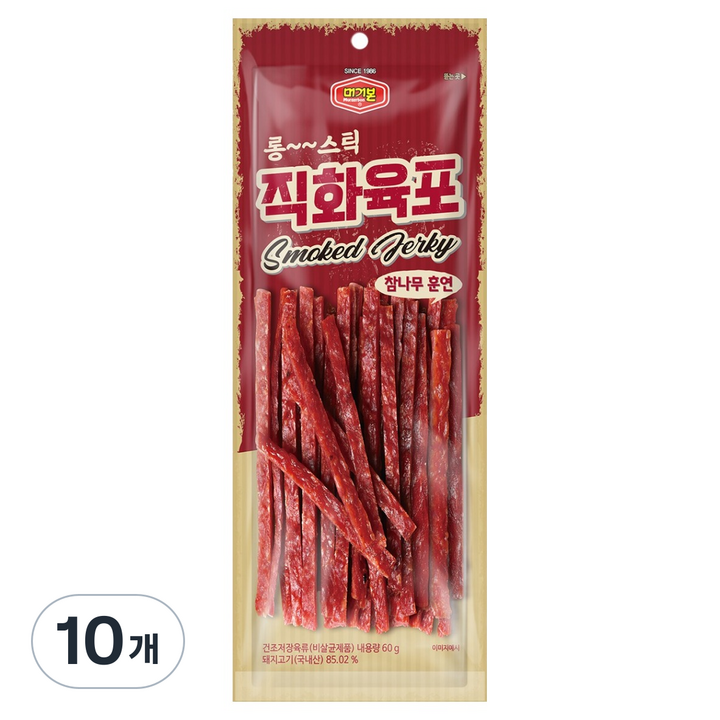 머거본 롱스틱 직화육포, 10개, 60g