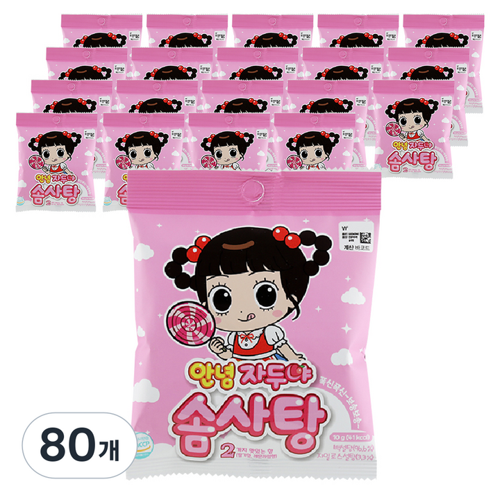 안녕자두야 한입 솜사탕, 80개, 7g