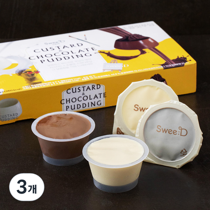 스위디 커스터드 & 초콜릿푸딩, 90g, 8개입, 3개