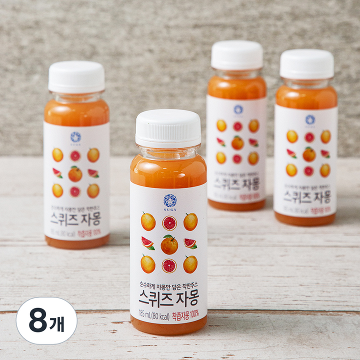 수가 스퀴즈 자몽, 185ml, 8개