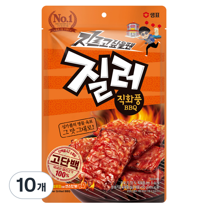 질러 직화풍비비큐 육포, 150g, 10개