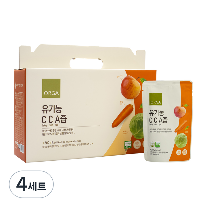 올가홀푸드 유기농 CCA즙 야채음료, 80ml, 80개