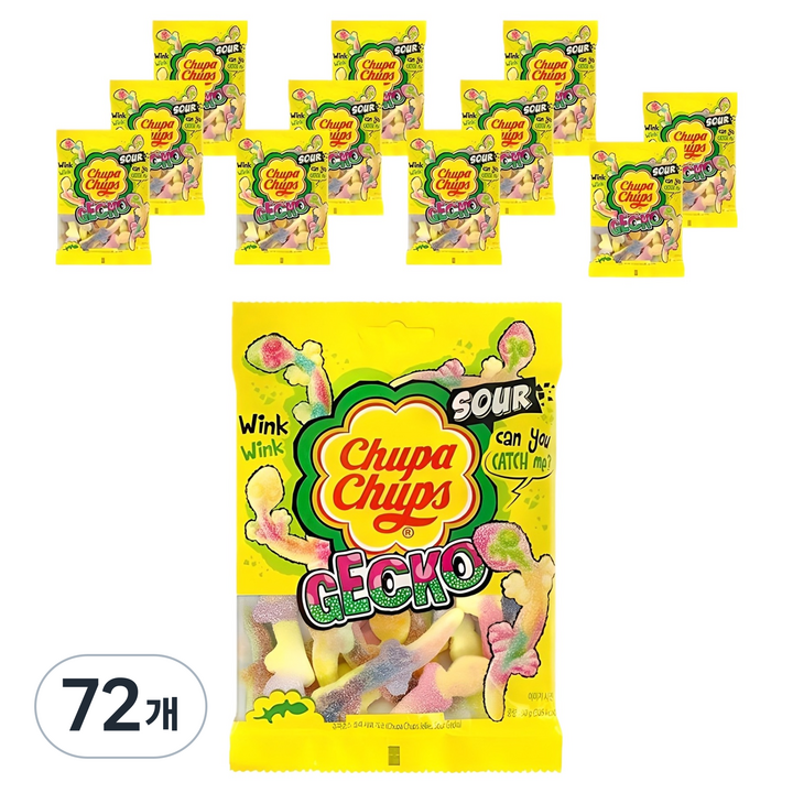 츄파춥스 사워 게코 젤리, 90g, 72개