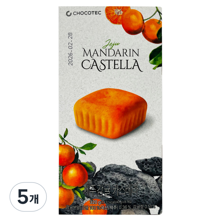 초코텍 제주 감귤 카스테라, 320g, 5개