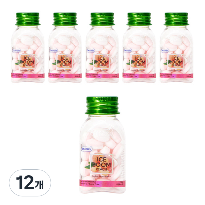 도스팜 아이스붐 복숭아향캔디, 22g, 12개