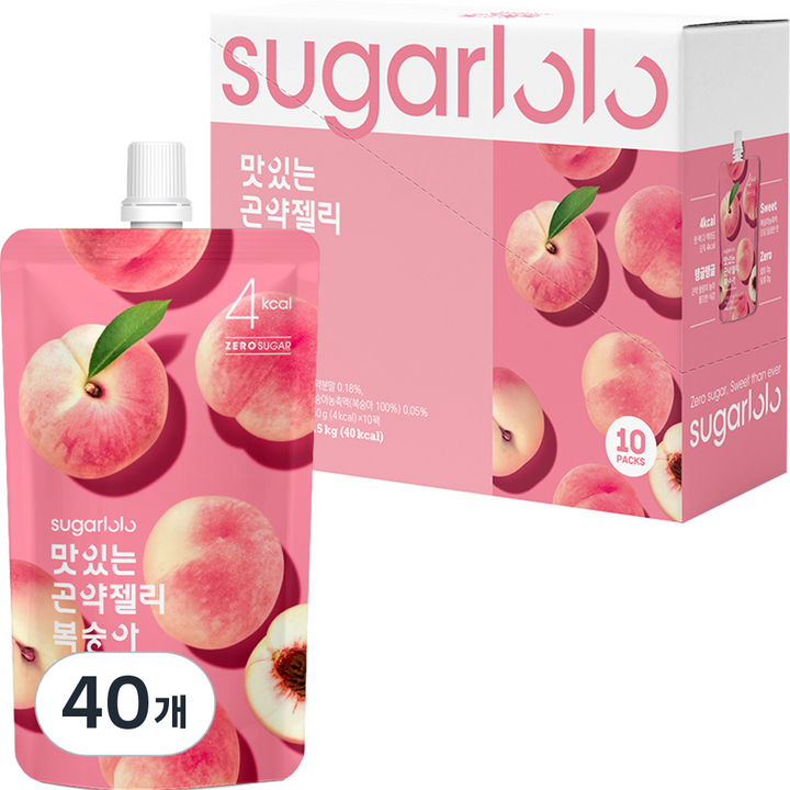 슈가로로 맛있는 곤약젤리 복숭아, 40개, 150ml