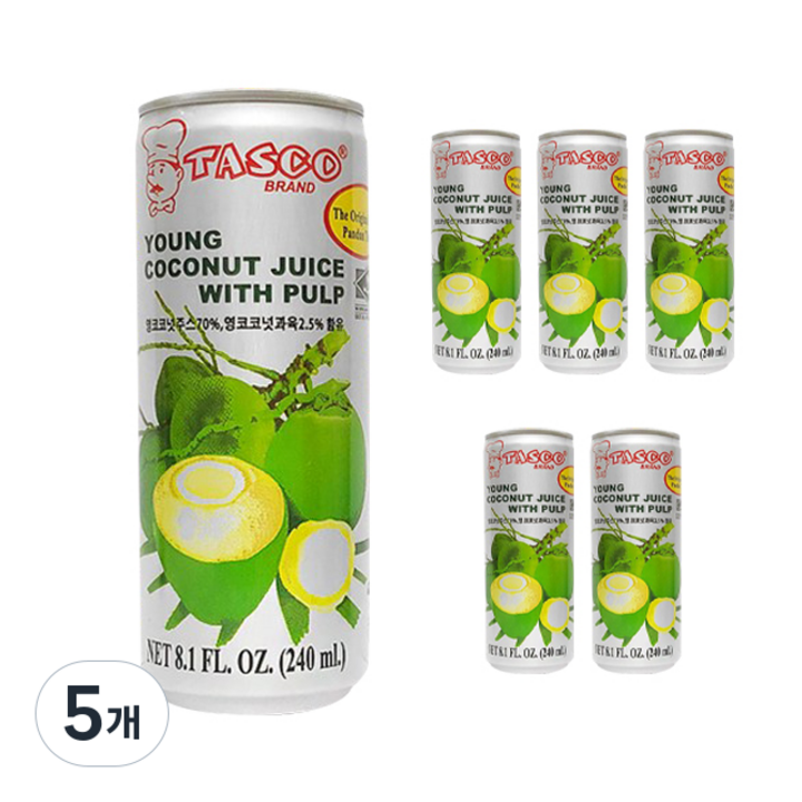 타스코 YOUNG COCONUT JUICE WITH PULP, 240ml, 30개
