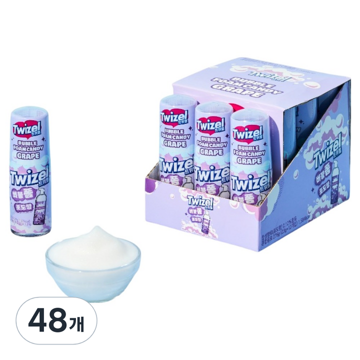 트위젤 버블폼 캔디 포도향, 23g, 48개
