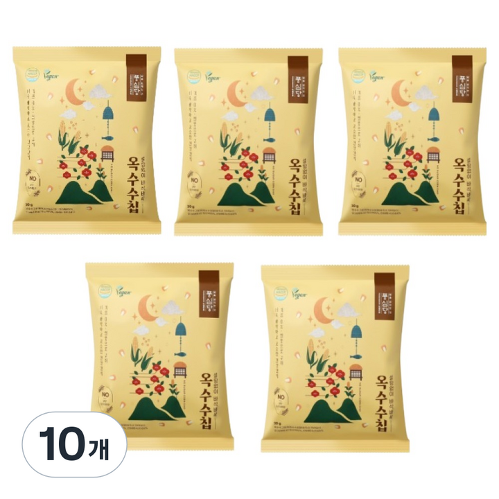 풍심당 열풍 구운 바삭바삭 무설탕 옥수수칩, 10개, 30g