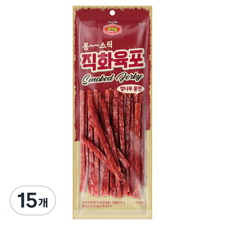 머거본 롱스틱 직화육포, 15개, 60g