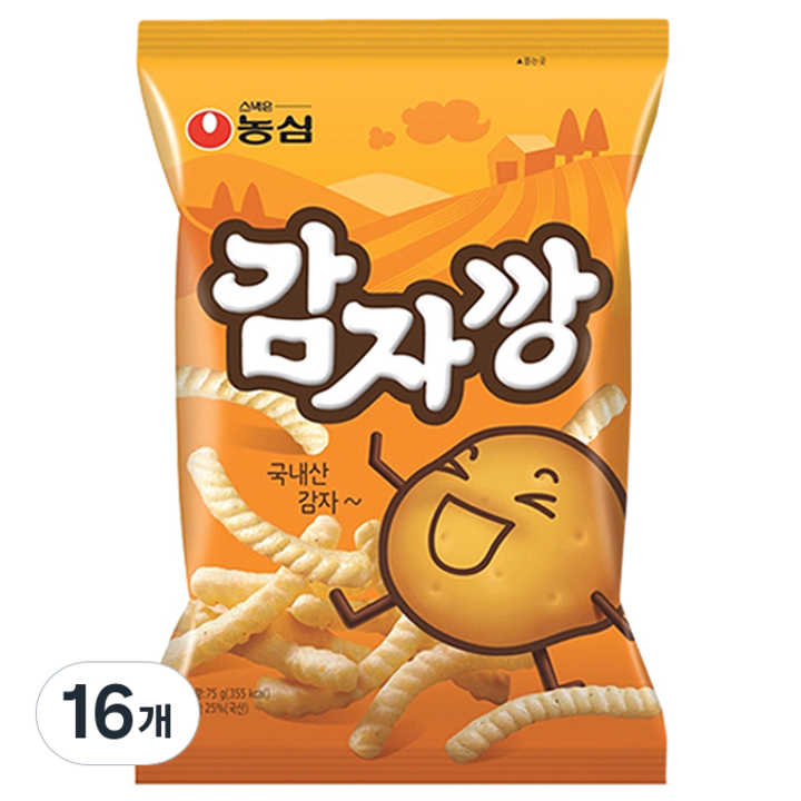 농심 감자깡, 75g, 16개