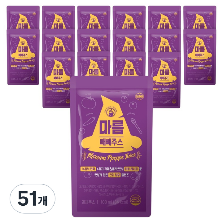 다신 마름 빼빼주스, 100ml, 51개
